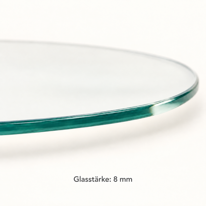 Grünliche Kante der ESG-Glasplatte mit 8 mm Glasstärke