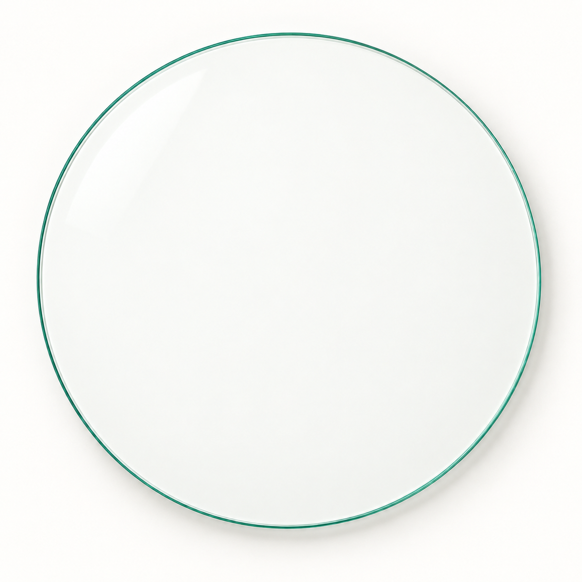 Runde transparente ESG-Glasplatte Ø 80 cm in gerader Draufsicht