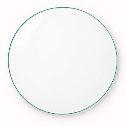 Runde transparente ESG-Glasplatte Ø 80 cm in gerader Draufsicht