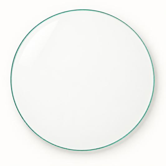 Runde transparente ESG-Glasplatte Ø 80 cm in gerader Draufsicht